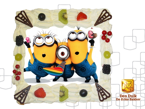 Minions slagroomtaart 12 personen